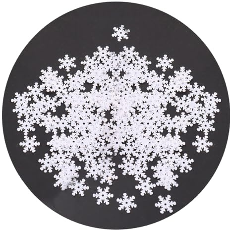 ECYC Ltd 7 mm schimmernde Schneeflocken-Pailletten, glitzernde Weihnachtsschneeflocken-Pailletten, Party-Konfetti zum Nähen, Sticken, für Weihnachtskleidung, Schmuck, Kunsthandwerk