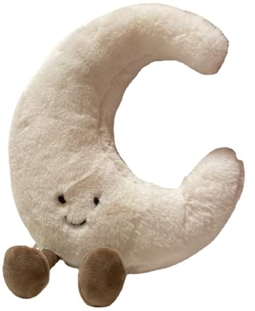 NatureMan Plüschtier in Sonnenform, lustige Sonne, Mond, Stofftier, Plüschpuppe, Spielzeug, Raumdekoration, Geschenk für Kinder (Mond)