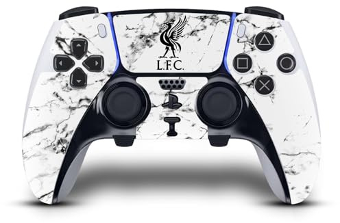 Head Case Designs Offizielle Liverpool Football Club Black Liver Bird Marmor Kunst Vinyl Haut Gaming Aufkleber Abziehbild Abdeckung kompatibel mit Sony PlayStation 5 PS5 DualSense Edge Controller