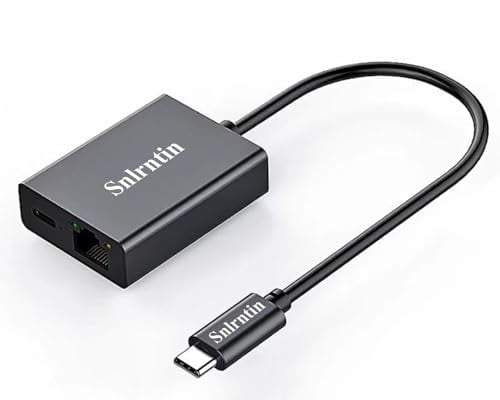 Snlrntin USB C to RJ45 Network Adapter for Google TV, Chromecast HD/4K, MacBook Pro, Laptop & More USB C Devices