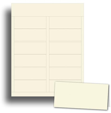 Bedruckbare Tischkarten aus natürlichem Leinen, strukturiert, 25 Blatt/150 Zeltkarten, 6 pro Seite, 4,5 x 9,5 cm, bedruckbares Namenskartenpapier für Tintenstrahl-/Laserdrucker