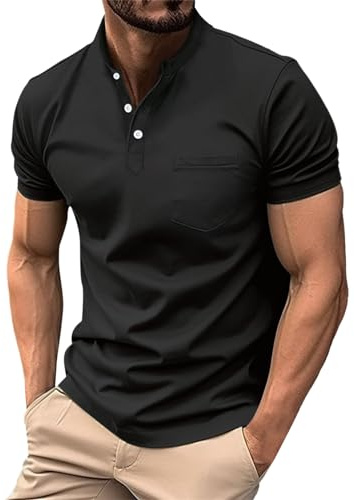 Cocila Mens Dress Shirts Summer Casual Short Sleeved Buttons Lapel Tops Solid Color Soft Work T Shirt Patterned Country Western