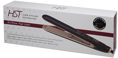 HST Airflow Flat Iron, Ceramic Plates, Cool Air, Curl Wave Flip Pro