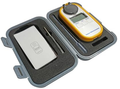Präzises Digital-Refraktometer mit automatischer Temperaturkompensation und großem LCD-Display für Messwert und Temperatur für Bier (Brix 0-50%)