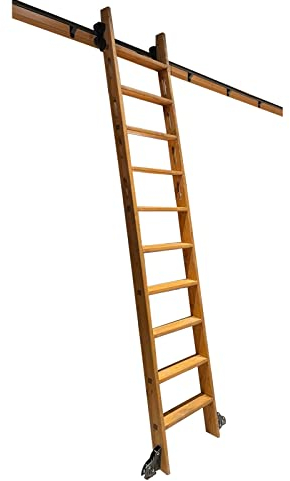 Schiebe-Bibliotheksleiter, Hardware-Set, Roll-Leiter, Gleitleiter-Schienen-Set, robuste Gleitschienen, Rollleitern für Bücherregal oder Lager, runde Wanne, einfarbig, 600 cm Schienen-Set