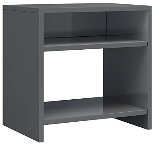 Nachttisch Hochglanz-Grau 40x30x40 cm Holzwerkstoff,800025