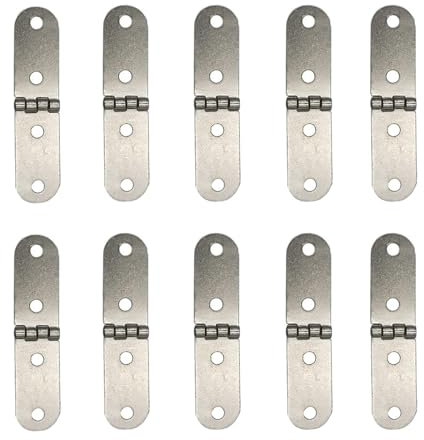 Lot de 10 charnières de porte pliantes argentées à 270 degrés - Charnières robustes pour caisses en bois, tables pliantes, armoires, armoires