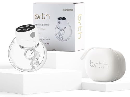 BIRTH Hands Free Single Electric Breast Pump S12A, Wearable. Portable and Discreet Pump with LED Display & Storage Bag, 2 Modes & 9 Levels of Suction, 24 mm Flange (1 Unit)