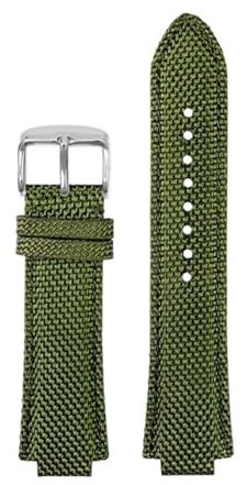 HASGTFM 1853 Passend for Tissot Herrenuhr Super Player PRX Serie T137.410 modifiziertes Nylonarmband 26–12 mm konvexes Mundarmband(Green silver pin)