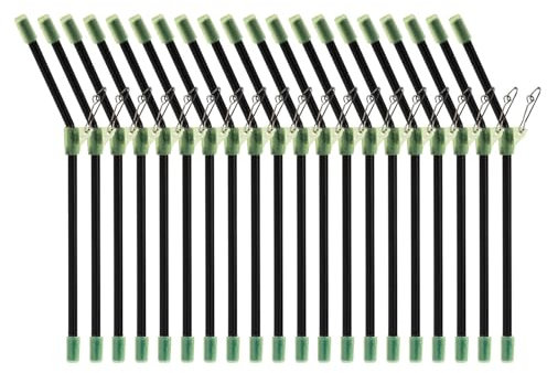 Laluky Angeln Anti Tangle Boom Set, 20 Stück 20 cm Anti Boom mit Swivel Angelzubehör Rohre, Swivel Anti Tangle Boom für Stiefel, See und Reservoir Angeln(Farbe:schwarz)