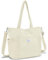VX VONXURY Tote Bag Cord Umhängetasche Damen Mittelgroß Handtasche Frauen mit Reißverschluss Leichte Shopper für Arbeit Universität Shopping Beige