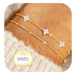 Avotto Gold Bracelet for Women Girls Hypoallergenic Gold Layered Bracelets Adjustable Stackable Double Bracelet Birthday Gifts for Women Girls Jewelry