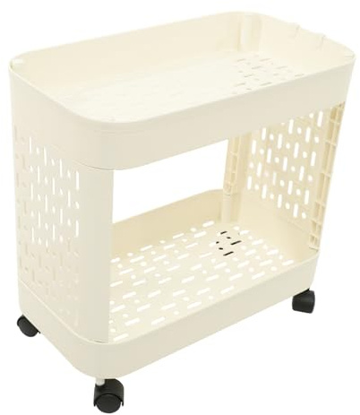 DECOMELODY Multi-functional Portable Storage Cart with Wheels, Plastic Rolling Utility Trolley Organizer for Bedroom and Toilet, Space-saving Snack and Condiment Holder with Fine Workmanship