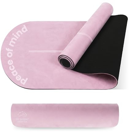 Premium Yoga Matte – Mikrofaser & Naturkautschuk, Extra Breit 68cm - Meditationsmatte, Pilates Matte, Achtsamkeit, Sanfte Übungen, Weiche Haptik, Rutschfest - Inklusive Tragegurt
