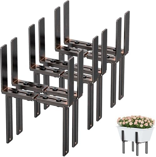 Lot de 6 supports de jardinière en forme de H - Sans perçage - Convient aux jardinières de 15 à 23 cm et aux balustrades de balcon de 1,5 à 32 cm - Support pour jardinières de balcon