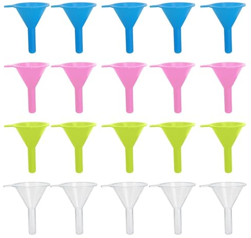 20 Mini Entonnoirs, Plastique Transparent, Léger Et Durable, Détournement Précis De Petit Calibre, Adapté Au Parfum, À L'Huile Essentielle, Au Dosage Et À La Mise En Bouteille De Réactifs.