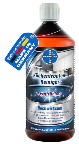 HERRLAN® Küchenfronten Reiniger 1000 ml mit Bergfrühling-Duft | Für matte & glänzende Oberflächen - Entfernt Fingerabdrücke & Alltagsschmutz - Made in Germany
