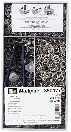 Prym Sin-Coser Prensa Sujetadores, Metal, Silver, 10 mm, silberfarbig, 200 Stück