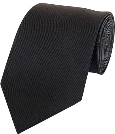 Fabio Farini - einfarbige elegante Unicolor Krawatten für Herren - 6cm/8cm zur Auswahl Schwarz mit Struktur Schmal