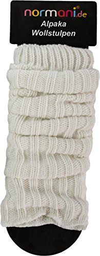 normani 2 Paar Super Warme Alpaka Beinstulpen Legwarmer Farbe Wollweiß