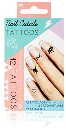 NPW Nail Art Stickers Decals Fashion Nail And Cuticle Temporary Tattoos, Pack of 12