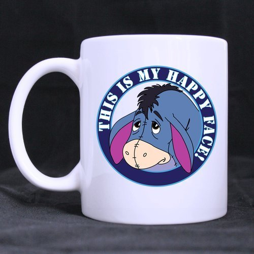 Cartoon Cute Eeyore Donkey Custom White Coffee Mug Tea Cup 11 OZ Office Home Cup (Printed on two sides)