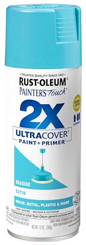 Rust-Oleum 334095 Painter's Touch 2X Ultra Cover Spray Paint, 12 oz, Satin Seaside