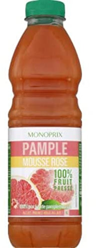 Monoprix Jus de pamplemousse rose 100% fruit pressé - La bouteille de 1L