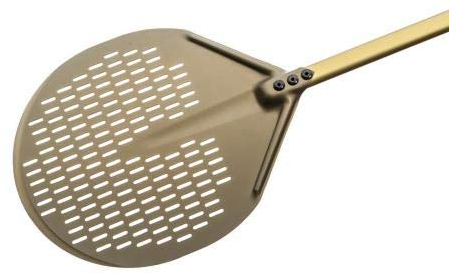 Pelle à pizza ronde diamètre 33 manche 150 cm perforée en aluminium Gold AV-32F