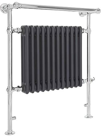 MILANO 800W Chrome Cast Iron Style Electric Heated Towel Rail 930 x 790mm