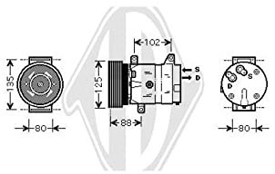 DIEDERICHS DCK1484 Compressore aria condizionata Compressore Aria Condizionata Compressore clima Compressore condizionatore