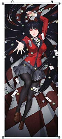 CoolChange Großes Kakegurui Rollbild | Kakemono aus Stoff | Poster 100x40cm | Motiv: Yumeko Jabami