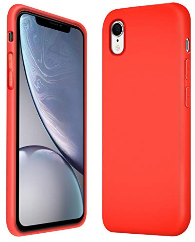 Verco Cover compatibile Apple iPhone XR Custodia, Silicone Liquido Gel Morbida per Apple iPhone XR Case 6,1 Pollici, Rosso
