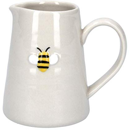 Gisela Graham Small Ceramic Jug - Embossed Bee Detail