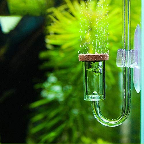 Transparenter Aquarium CO2 Diffusor, Aquarium Co2 Zerstäuber System Mit Saugnapf für Aquarium Pflanzen Wasser Gras
