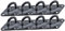 Branded Boards Heavy Duty M6 Ceiling Hook Diamond Pad Eye Plate, 304 Stainless Steel and Black Zinc Galvanized Steel Corrosion Resistant, 2, 4 & 8 Packs (8-Pack-Black-M6)