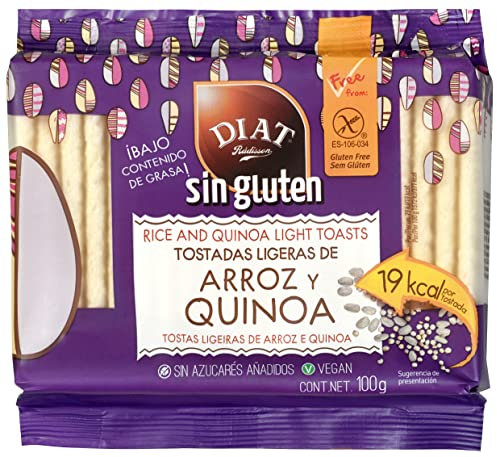 DIAT Radisson - Tostadas de Arroz sin Gluten | Tostadas de Arroz y Quinoa | Producto Gluten Free | Bajo en grasas | Apto para Veganos | Sin azúcar añadido
