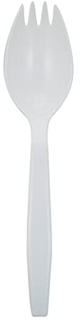 The Safety Zone CPPMDSKBKW1 Medium Weight Polypropylene Spork Bulk White 1000/Case