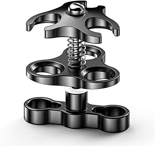 Sea frogs DREI ausgeschnittenes Loch Kugelgelenk Schmetterlings Clip Unterwasserarm Kugelklemme Tauchlampe Halter Kugel Klemmhalterung für Unterwasser-Kamera Tauchlampe Taucherleuchte