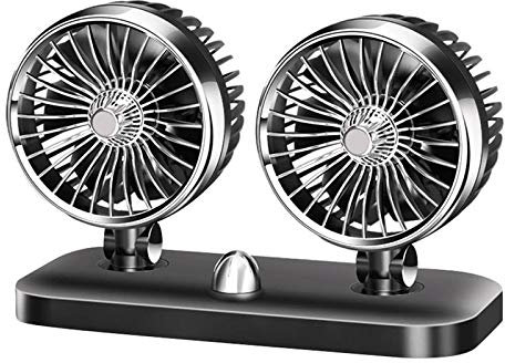 Ventilateur de voyage portable TOTMOX pour voiture - 12V Car Van Home Ventilateur de flux d'air à 2 vitesses Refroidissement électrique d'été avec clip - 24V