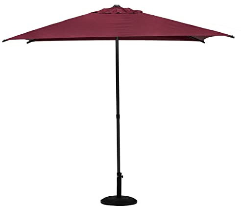 Hespéride - Parasol Droit Soya Bordeaux - 2,5x2,5m - Haute Protection UV, Toile Amovible Déperlante et Orientable - Structure Acier Traité Antirouille