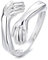 KMKM Umarmende Hände 925 Sterling Silber Verstellbarer Ringe,Verstellbarer Paar Umarmungsring,Öffnung Einstellbar Offene Finger Ringe,Umarmender Ringe,Romantischer Hugging Valentinstagsgeschenk Ringe