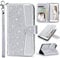 ULAK iPhone SE 2020/2022 Hülle, iPhone 8/7 Lederhülle PU Flip Cover Tasche Brieftasche Schutzhülle Magnet Handyhülle Stand mit Kartenfächer Case für iPhone 7/8/SE 2020/2022 - Silber Glitzer