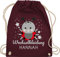 Turnbeutel Rucksack - Kita Beutel Wechselsachen Mädchen - Wechselkleidung Marienkäfer - Unisize - Bordeauxrot - stoffbeutel wechselklamotten kindergarten wechselbeutel personalisierte