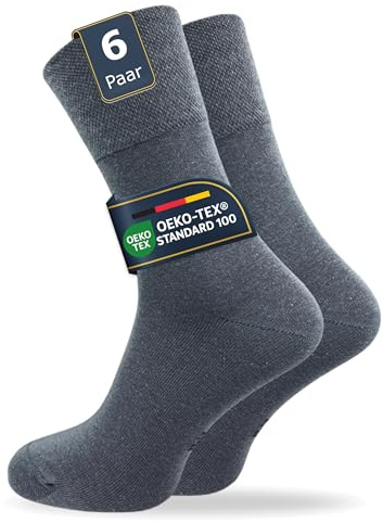 GAWILO Herren Socken (6er-Pack) ohne Gummidruck | extra weiter Komfortbund | Business & Freizeit