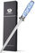 WILDMOK 20 cm hoher Kohlenstoffstahl-Messerschärfer mit ergonomischem blau-weißem Porzellanmuster Harzgriff - professioneller Abziehstahl für Küchenmesser