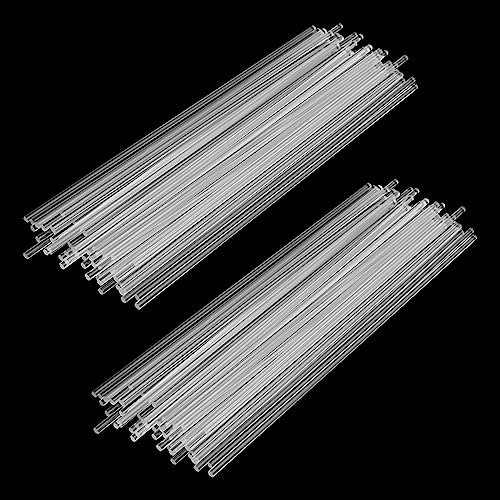 MUKCHAP Lot de 100 tiges rondes en acrylique transparent de 3 mm x 200 mm - Bâtons de sucettes rondes en plastique transparent pour loisirs créatifs, loisirs créatifs