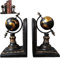 1pair Décoratif Serre-Livres pour Étagères - Rustic Globe Craft Resin Home Cabinet Office Bureau Support Cadeau De Support Cadeau