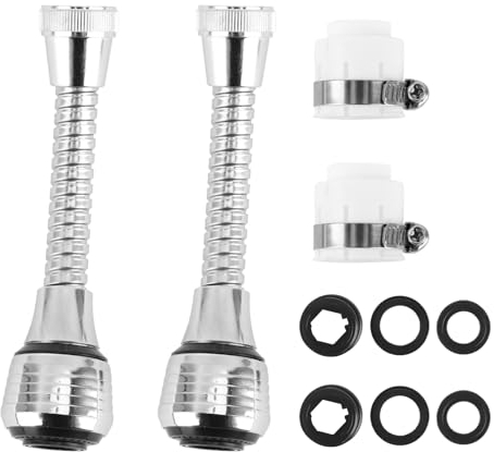 LOTBUN 2 Pcs Accesorio de Grifo Giratorio de 360 °, Aireador De Grifo, Alargador Aireador Grifo Cocina, Velocidades De Grifo Giratorio De 360 °, aireador grifo cocina, aireador grifo