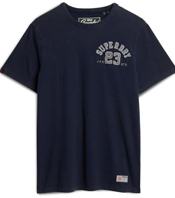 Superdry Herren Vintage Athletic T-Shirt mit kurzen Ärmeln Kräftiges Marineblau L